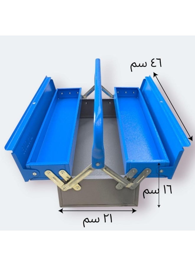 Tool Box 43cm - 4 Layer Tool Storage Box, Enlarged Style- Blue x Grey, - Image 3