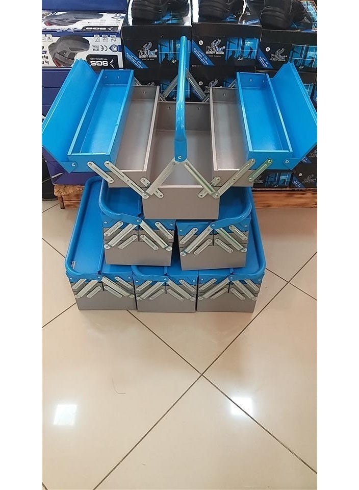 Tool Box 43cm - 4 Layer Tool Storage Box, Enlarged Style- Blue x Grey, - Image 2