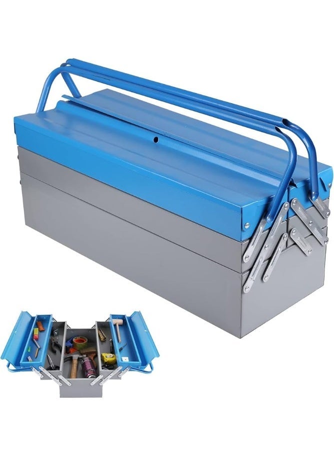 Tool Box 43cm - 4 Layer Tool Storage Box, Enlarged Style- Blue x Grey, - Image 1