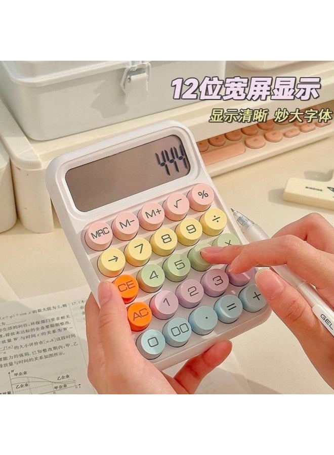 آلة حاسبة متعددة الألوان – حاسبة مكتبية عملية بشاشة واضحة – للمدرسة والمكتب S - Image 3