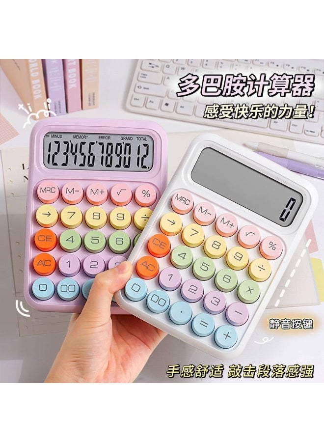 آلة حاسبة متعددة الألوان – حاسبة مكتبية عملية بشاشة واضحة – للمدرسة والمكتب S - Image 4