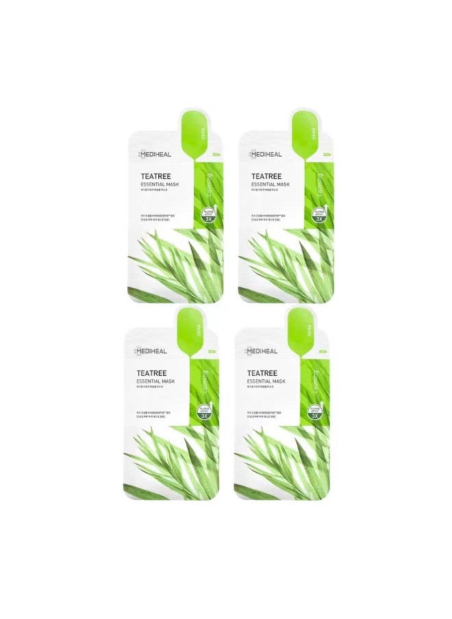 MEDIHEAL Tea Tree Essential Beauty Mask 4 Sheets 0.81 fl oz 24 ml Each  - Image 1