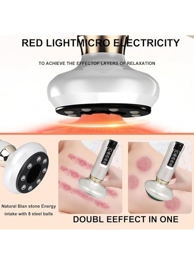 Funito Handheld Cellulite Massager,Cellulite Massager with 12 Suction Modes, Rechargeable & Cordless varially Massage Abdominal Belly Thighs Butt Neck at Home（White） - Image 2