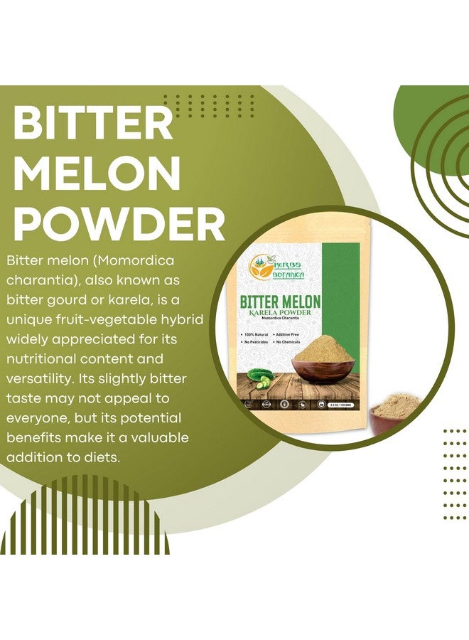 HERBS BOTANICA مسحوق البطيخ المر من هيربس بوتانيكا (كارلا، مومورديكا تشارانتي)، 100% طبيعي، غير معدل وراثيًا، خالي من الغلوتين، يدعم نمط حياة صحي ورفاهية، 5.3 أونصة / 150 جرام - Image 2