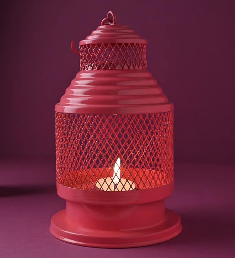 Vibrant Green Set of 2 Iron Hanging Lantern Tealight Holder Decoartion Items for Home Decor Living Room Table Top Wall Blue Red Xmas Gifts Diwali Gift - Image 2