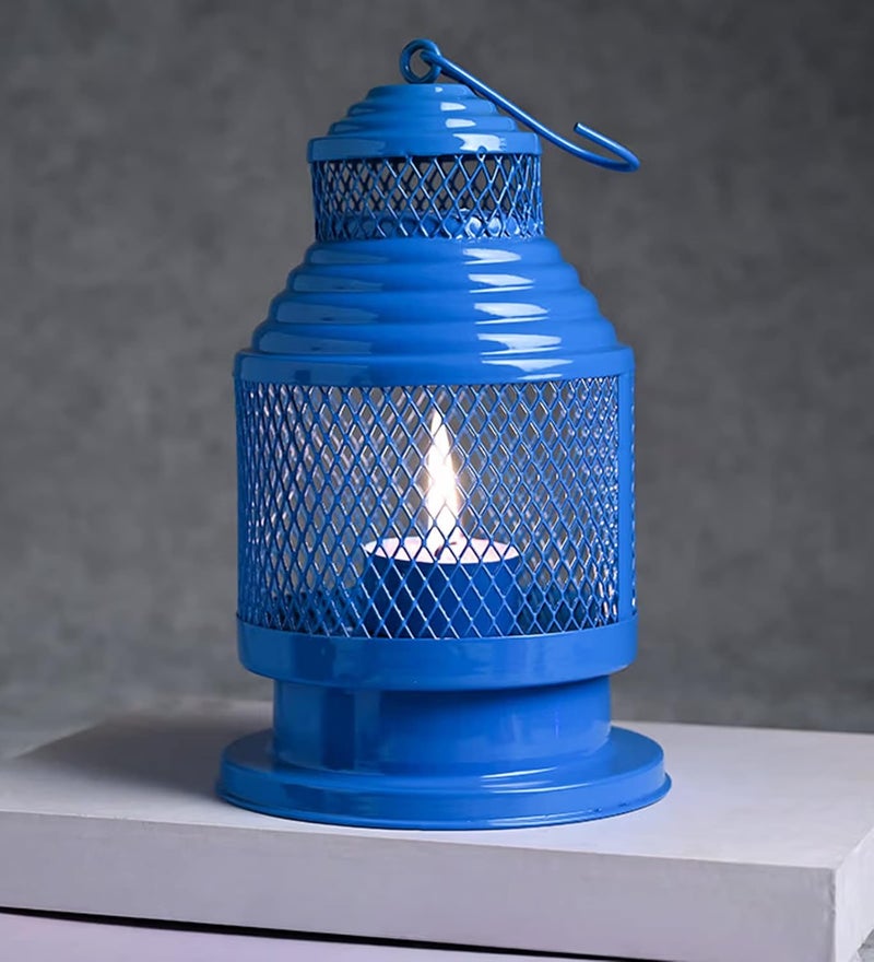 Vibrant Green Set of 2 Iron Hanging Lantern Tealight Holder Decoartion Items for Home Decor Living Room Table Top Wall Blue Red Xmas Gifts Diwali Gift - Image 3