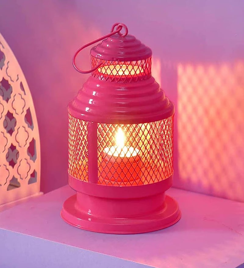 Vibrant Green Set of 2 Iron Hanging Lantern Tealight Holder Decoartion Items for Home Decor Living Room Table Top Wall Blue Red Xmas Gifts Diwali Gift - Image 4