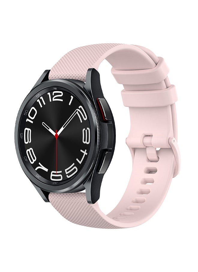 O Ozone 20mm Silicone Bands For Samsung Galaxy Watch 7 6 5 4 FE 40mm 44mm 45mm/Galaxy Watch 6 4 Classic 43mm 47mm 42mm 46mm  Strap with Metal Buckle - Pink  - Image 1