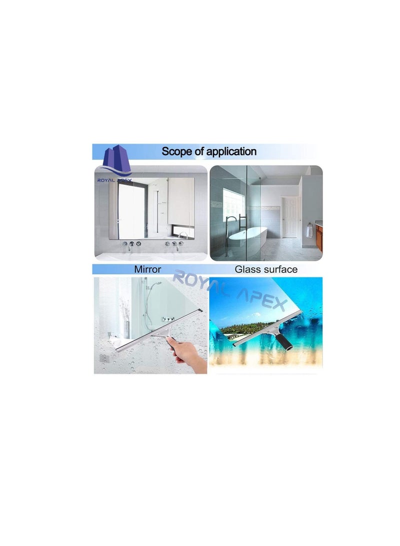Generic Stainless Steel Glass Wiper for Car Floor Bathroom Mirror Wiper Windows Glass Cleaning (45 CM)  - Image 2
