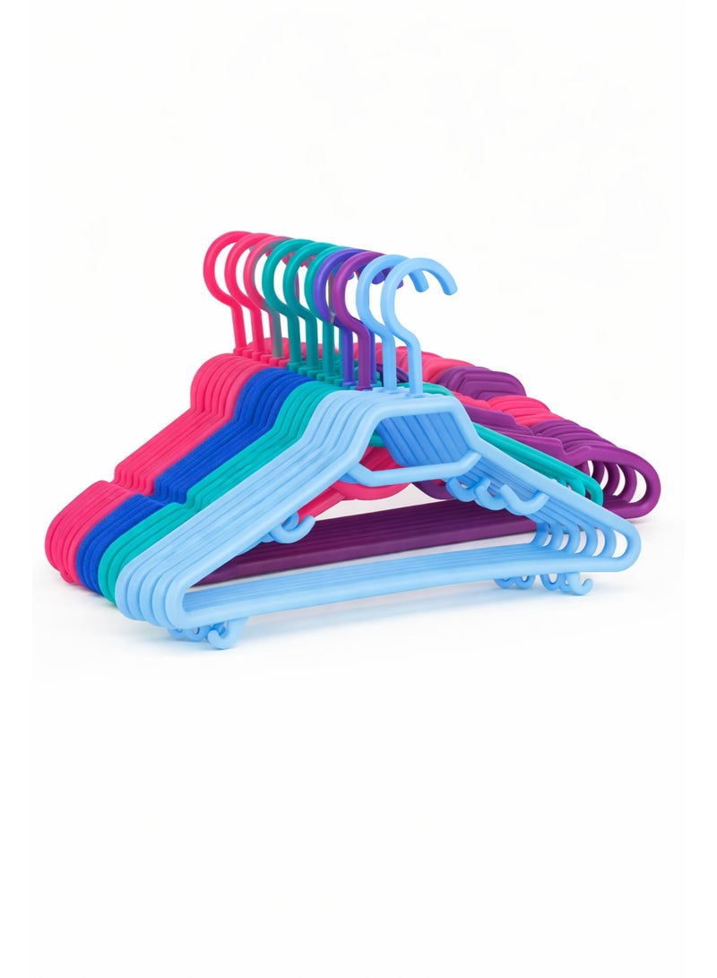 فافيلا طقم شماعات بلاستيك متعددة الألوان – 30 قطعة لتنظيم الملابس وتوفير المساحة - Image 4