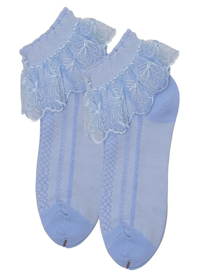 heartbury Cute and Colorful 100% Pure Cotton Baby Girls Frilly/Lace Socks For Girls-(Age 1-6Years) (4 Colors, 3-4Years) - Image 5
