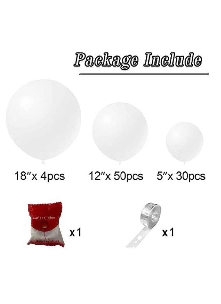 Boxwoods White Balloons 84 pcs Garland Arch Kit For Birthday Baby Shower Anniversary or Wedding Decorations - Image 2