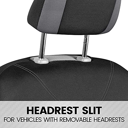 BDK UltraSleek Gray Seat Covers for Cars, Two-Tone Front Seat Covers with Matching Back Car Seat Cover, Made to Fit Most Auto Truck Van SUV, Interior Car Accessories, Car Seat Covers Full Set - Image 4