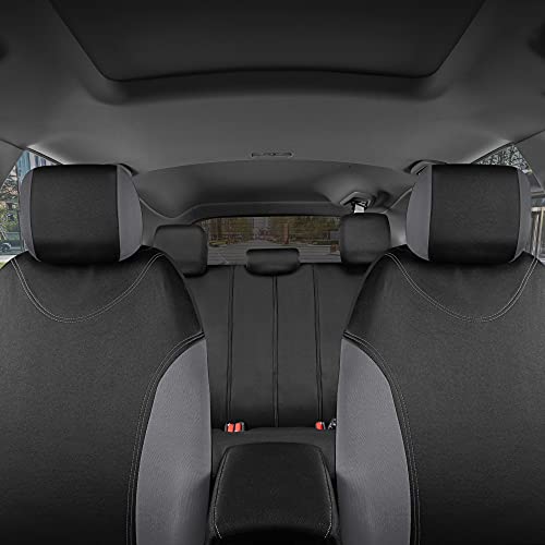 BDK UltraSleek Gray Seat Covers for Cars, Two-Tone Front Seat Covers with Matching Back Car Seat Cover, Made to Fit Most Auto Truck Van SUV, Interior Car Accessories, Car Seat Covers Full Set - Image 3