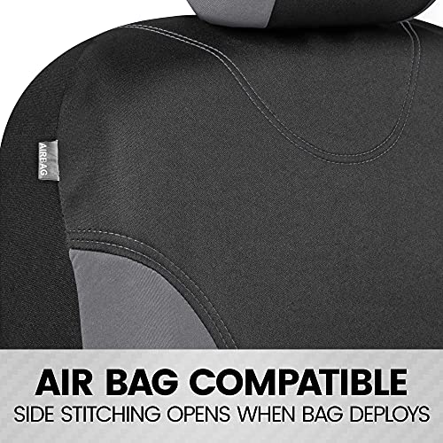 BDK UltraSleek Gray Seat Covers for Cars, Two-Tone Front Seat Covers with Matching Back Car Seat Cover, Made to Fit Most Auto Truck Van SUV, Interior Car Accessories, Car Seat Covers Full Set - Image 5