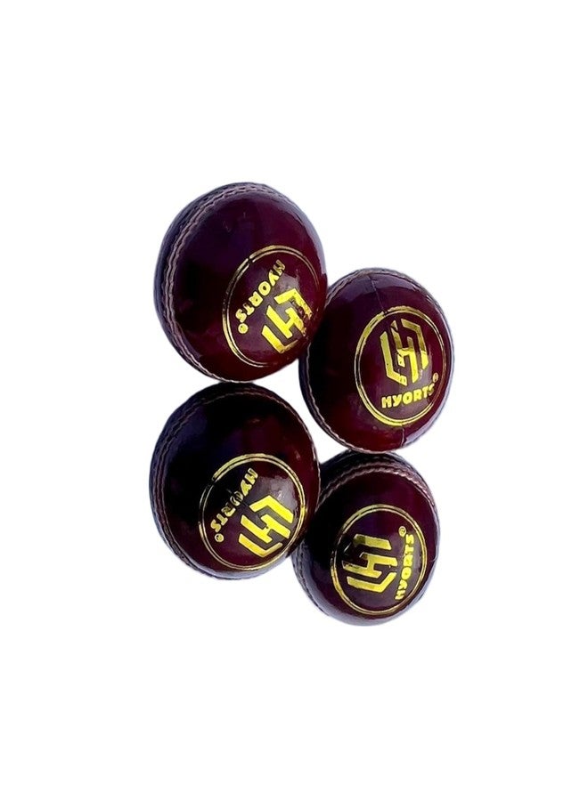 HYORTS Senior Official Hard & Seasoned 4 Pieces Leather Cricket Balls for Practice A Grade Handstitched Pack of 4 - Image 2