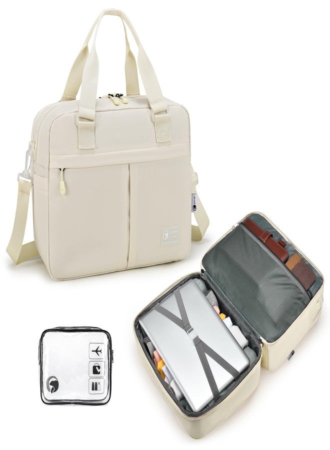 COSCOOA 40x30x15 cm Personal Item Travel Bag,Expandable 40x30x25cm Carry on Duffel Bag,Flight Approved Underseat Carry-on Bag, Beige, 40x30x15cm/16x12x6inch, Casual - Image 1