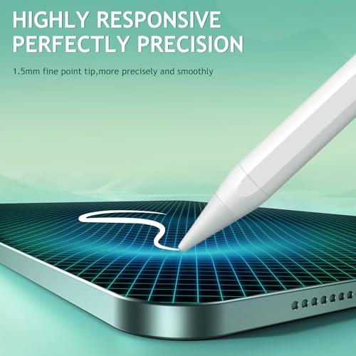 JAMJAKE Stylus Pen for iPad 6th-11th Generation, 10 Mins Fast Charge with Tilt Sensitivity & Palm Rejection, Compatible with Apple iPad 2018-2025, iPad Air 3/4/5/M2/M3, iPad mini 5/6, iPad Pro 11"/12.9"/M4 - Image 4