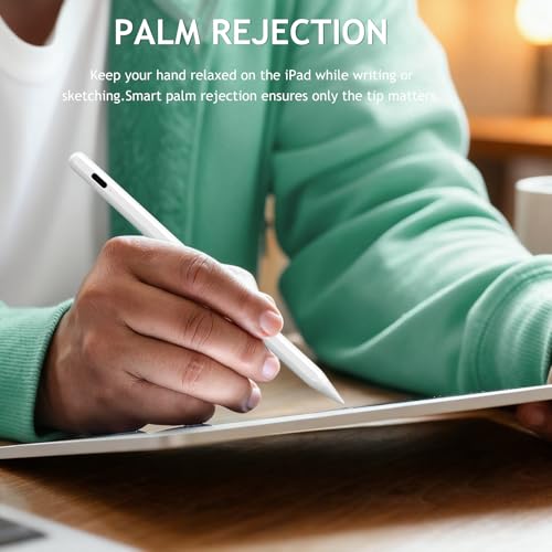 JAMJAKE Stylus Pen for iPad 6th-11th Generation, 10 Mins Fast Charge with Tilt Sensitivity & Palm Rejection, Compatible with Apple iPad 2018-2025, iPad Air 3/4/5/M2/M3, iPad mini 5/6, iPad Pro 11"/12.9"/M4 - Image 2