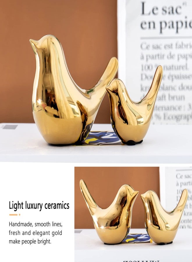 Notakia Small Animal Statues Home Decor Modern Style Birds Decorative Ornaments for Living Room, Bedroom, Office Desktop, Cabinets (Gold 4Pcs Birds) - Image 4