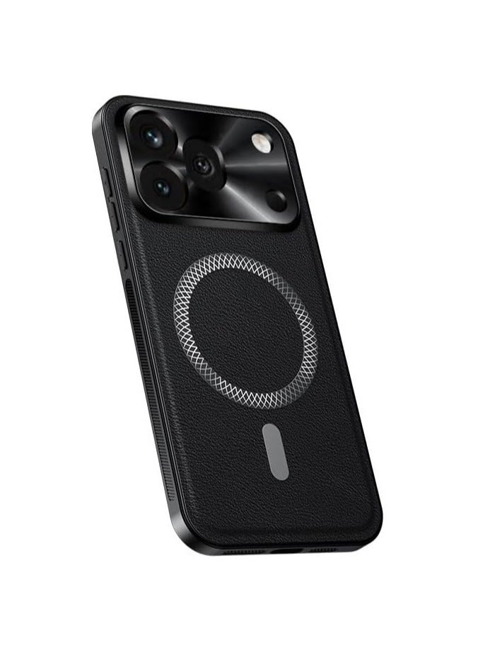 general Magnetic Case Compatible with Honor 600 Pro, Leather Case with Camera Lens Protection, Drop-Proof and Shock-Resistant Back Cover, Supports Wireless Charging - Image 1
