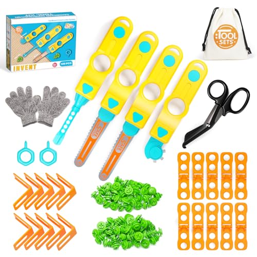 spring flower SpringFlower Cardboard Cutter for Kids 129 PCS Cardboard Tools for Kids STEM Educational Construction Kit Toys for Boys Girls DIY Safe Cutting Creative Craft Kit Gift Birthday for Boys Girls - Image 1