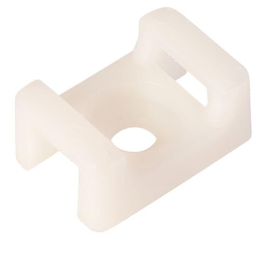 GTSE 100 Pack Of White/Clear Screw Mounts, Zip Ties Up To 0.2" Wide, Saddle Type Zip Tie Anchors - Image 3