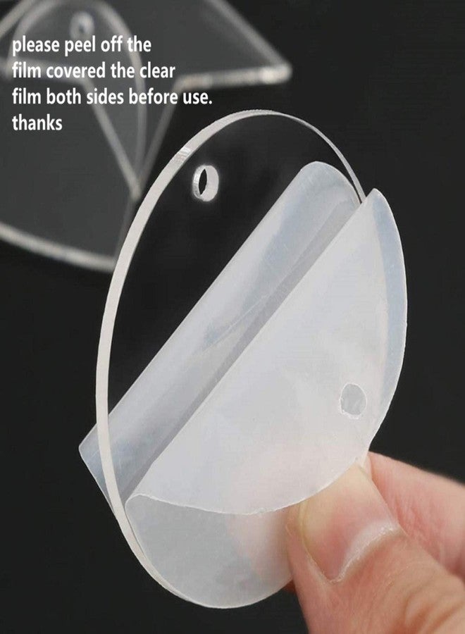 MEYA Set of 15pcs High Clear Blank Acrylic Discs,Acrylic Round Sheet with Hole 1/8" for Keychains, Jewelry DIY Crafts (Dia 3.5") - Image 3