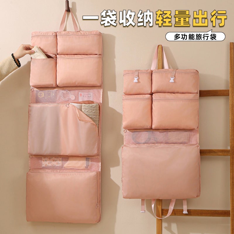 Travel Clothes Intimates Packaging Storage Bag Home Wall-Mounted Multi-Grids Storage Hanging Bag Fabric Clothes Storage Bag - Image 2