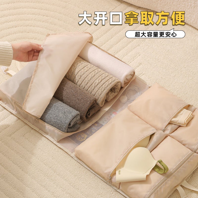Travel Clothes Intimates Packaging Storage Bag Home Wall-Mounted Multi-Grids Storage Hanging Bag Fabric Clothes Storage Bag - Image 5