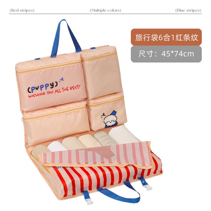 Travel Clothes Intimates Packaging Storage Bag Home Wall-Mounted Multi-Grids Storage Hanging Bag Fabric Clothes Storage Bag - Image 1