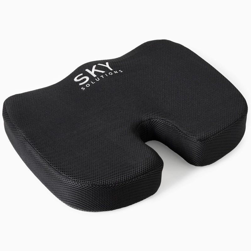 Sky Mat Office Chair Cushion  179 x 14 x 275 Seat Pillow for Back Discomfort wGel Foam Pad Mesh Cover Handle and Portable Bag  Machine Washable Pressure Relief Cushions