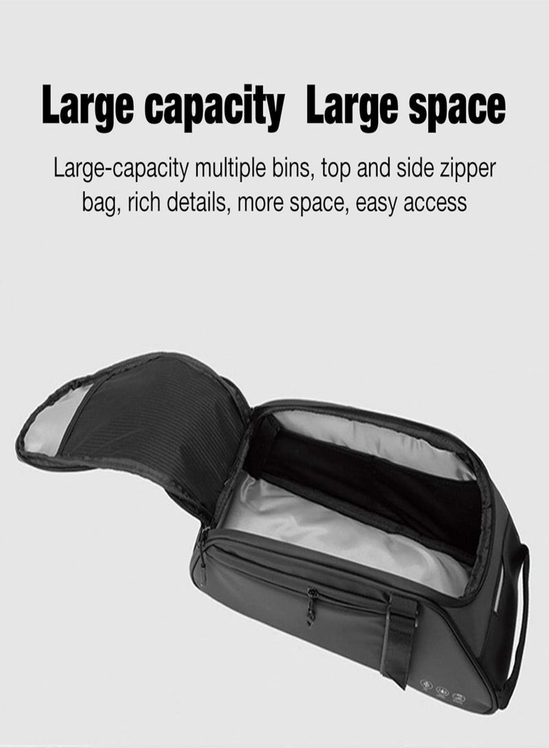 GGOOT Bike Reflective Rear Rack Bag,Water Resistant Bicycle Saddle Panniers | Rear Seat Bag Cycling Bike Carrier Backseat Storage Luggage Saddle Shoulder Bag - Image 4
