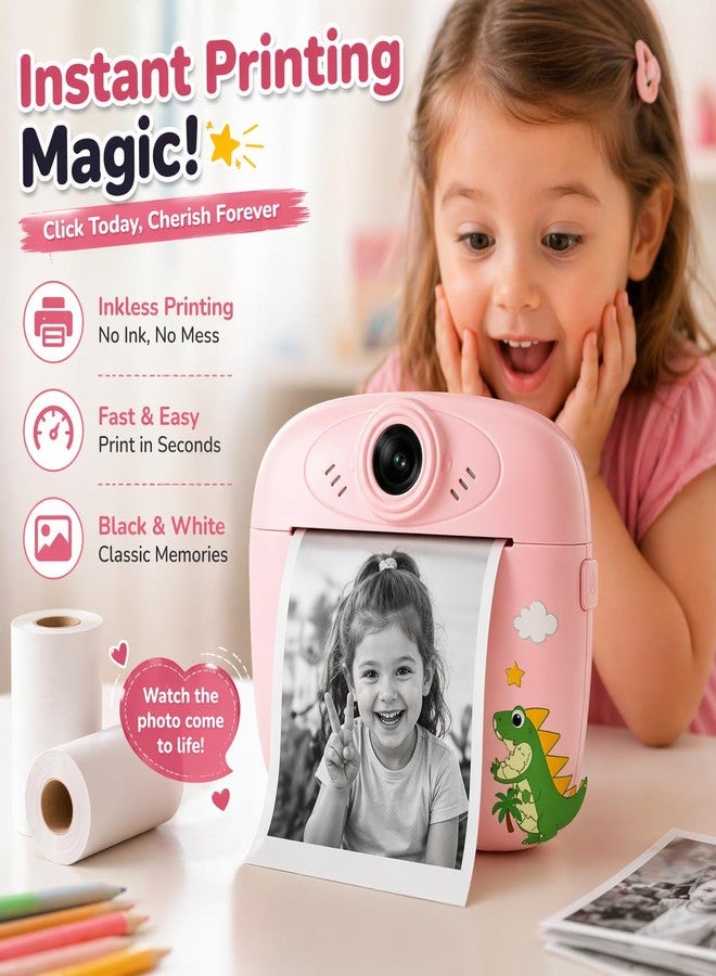 Casaquin PJ1 Kids Instant Print Camera | HD Digital Camera with Inkless Printing | Fun Toy Camera with Games | 2 Paper Rolls Included, Multicolor (Color Subject to Availability) - Image 3