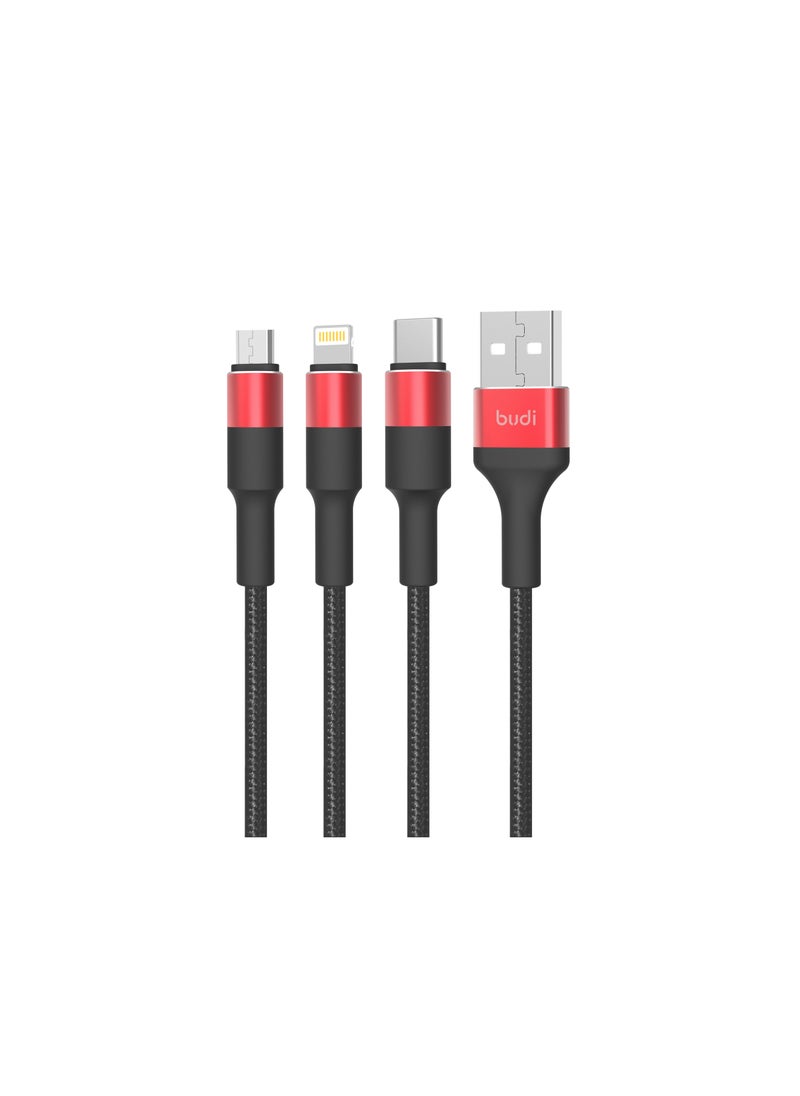 budi 3 in 1 Power Line Fast Charge Cable 1.2m  - Image 2