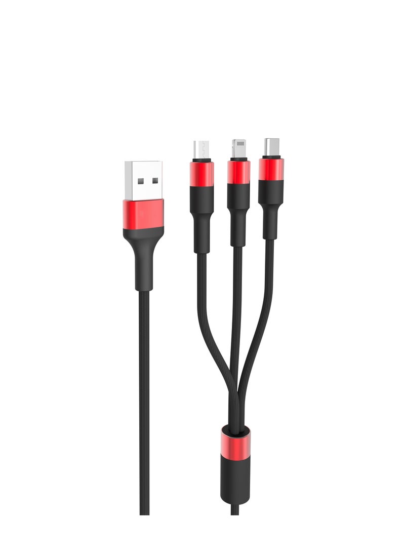 budi 3 in 1 Power Line Fast Charge Cable 1.2m  - Image 1