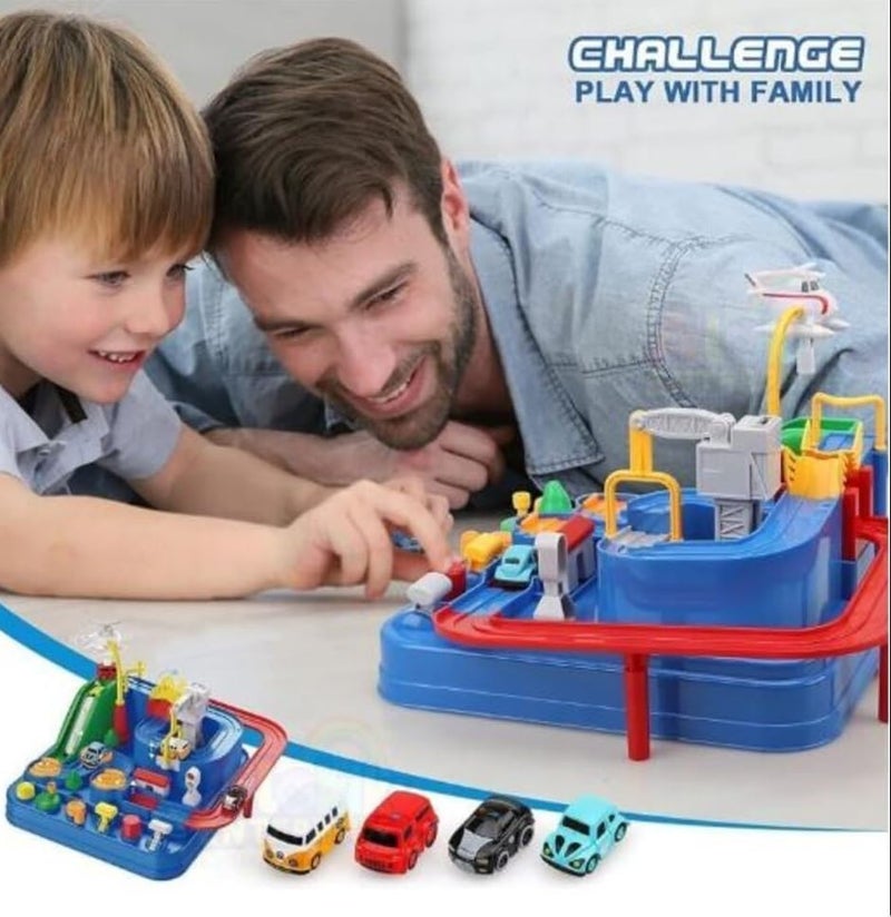 SHAHNARO Adventure Car Toys for Boys and Girls – Race Track Toy Set with 6 Buttons, 4 Cars, and 8 Challenges | Kids Car Toy Gift for Ages 3+ | Fun Educational Toys for Boys Toddlers - Image 4
