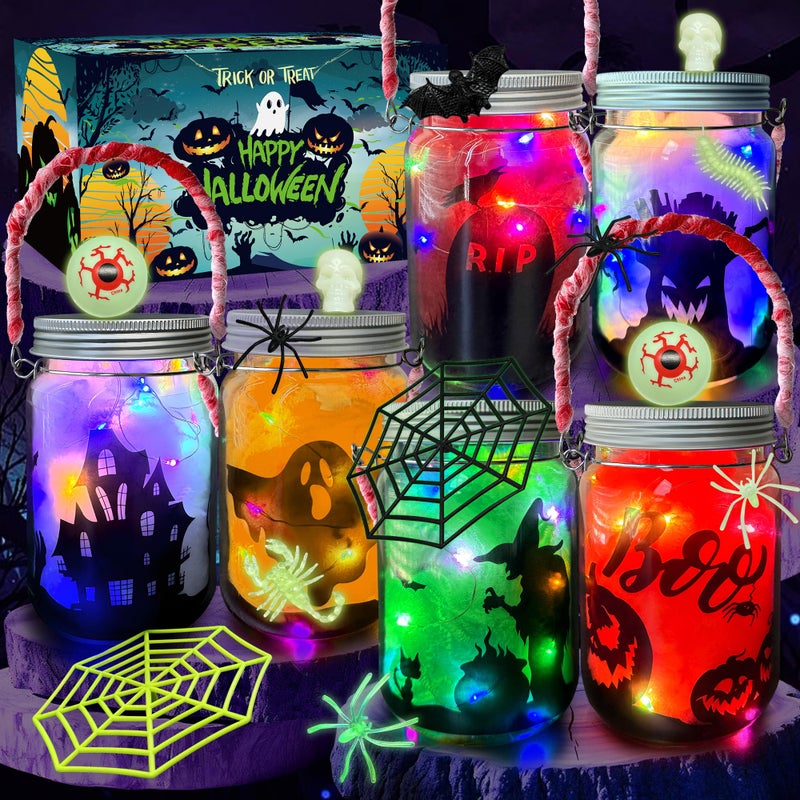 RBONIGHT 6PCS Halloween Lantern Craft Kit Craft for Kids Age 68812 DIY Decorations Art Project Creative Activities for Party Halloween Toys for Basket Stuffers Gifts - Image 2