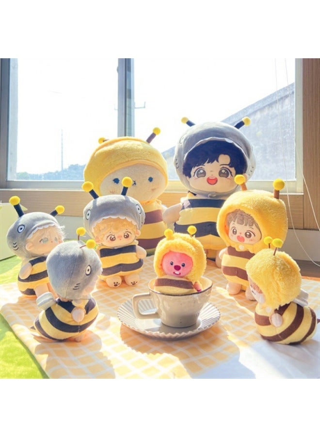 Cotton Doll Hat Animal Headgear Accessories Shark Hat Plush Doll Doll Coat Cute Women-Color:Bee Baby Clothes-Height:10cm