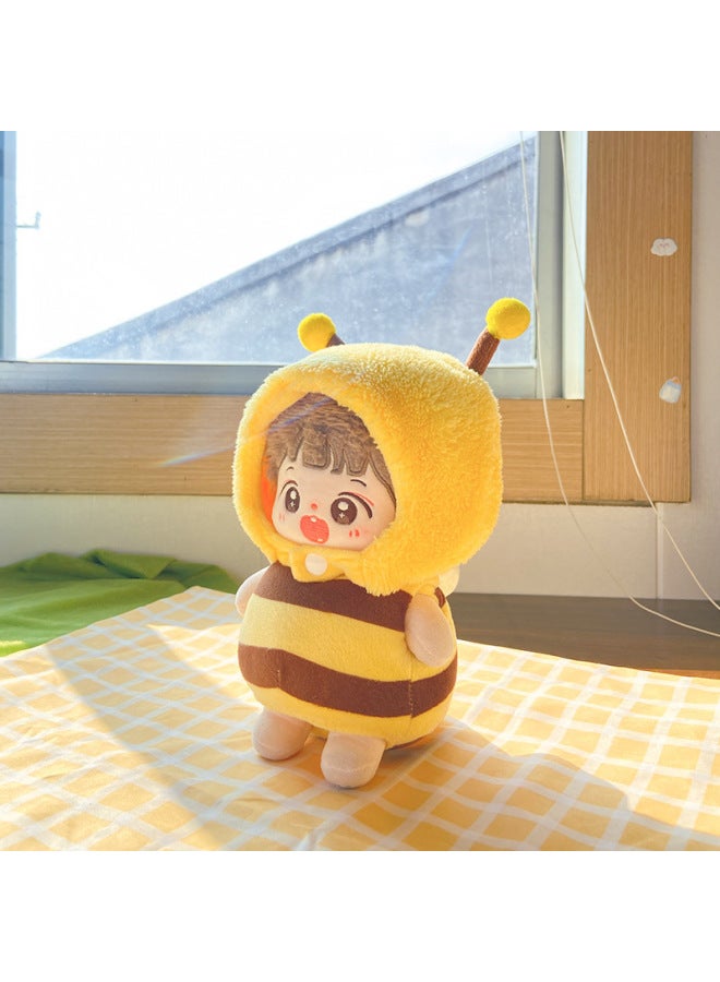Cotton Doll Hat Animal Headgear Accessories Shark Hat Plush Doll Doll Coat Cute Women-Color:Bee Baby Clothes-Height:10cm