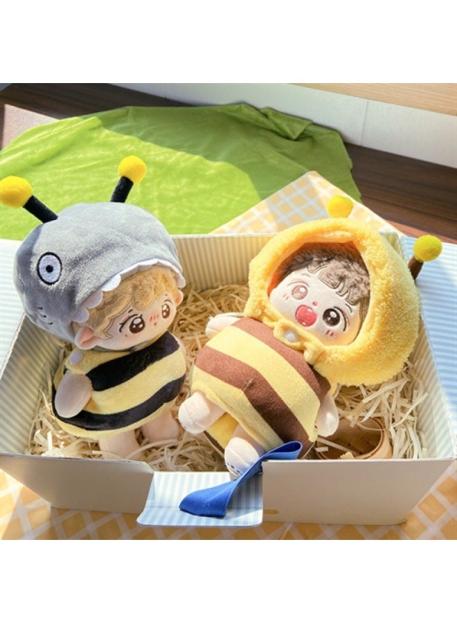 Cotton Doll Hat Animal Headgear Accessories Shark Hat Plush Doll Doll Coat Cute Women-Color:Bee Baby Clothes-Height:10cm