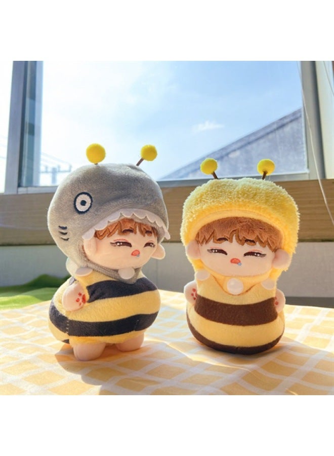 Cotton Doll Hat Animal Headgear Accessories Shark Hat Plush Doll Doll Coat Cute Women-Color:Bee Baby Clothes-Height:10cm
