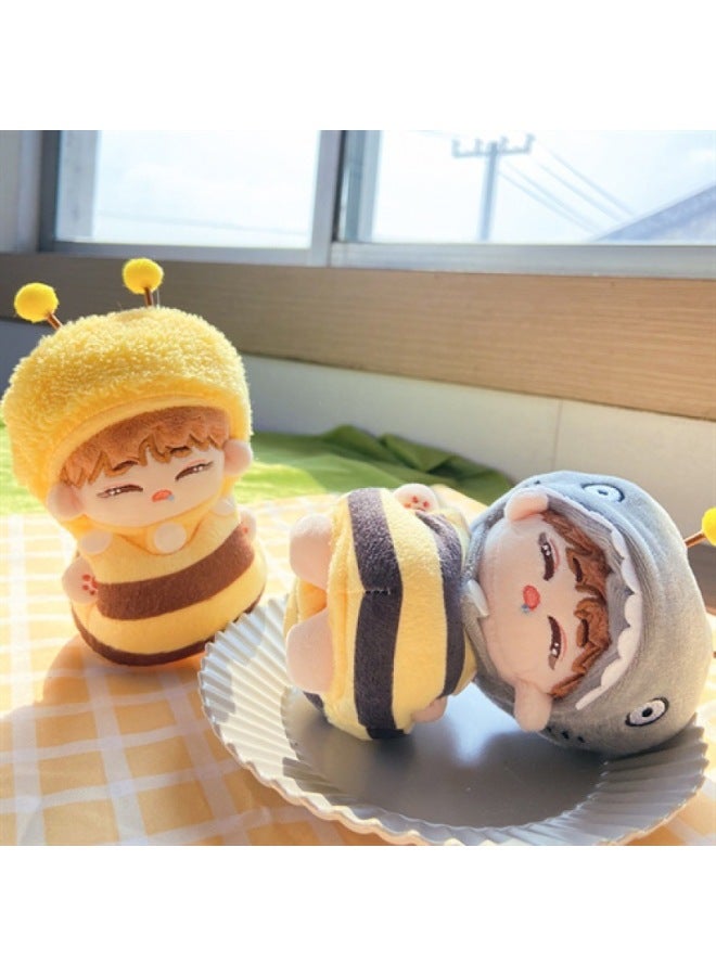 Cotton Doll Hat Animal Headgear Accessories Shark Hat Plush Doll Doll Coat Cute Women-Color:Bee Baby Clothes-Height:10cm