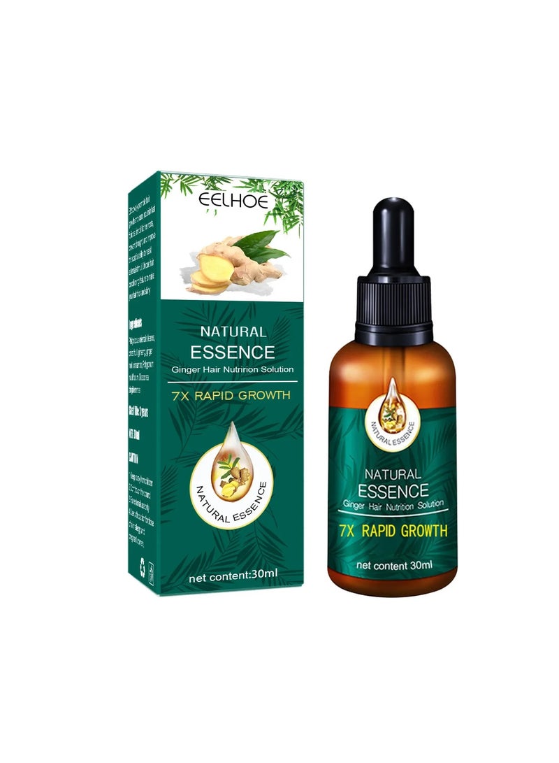 EELHOE محلول تغذية الشعر بالزنجبيل الطبيعي، مصل إعادة نمو الشعر، سائل تساقط الشعر مع خلاصة الزنجبيل والجينسنغ لتقوية الشعر الخفيف وجذور الشعر - Image 1