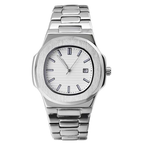 BARAMON Wrist Watches for Men, Nautilus Stainless Steel Quartz Movement Date Luxury Style Men's Luminous Hands Casual Business Watches - Image 1