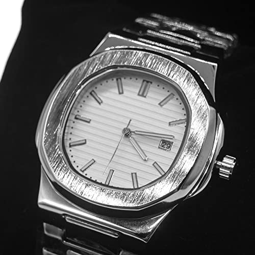 BARAMON Wrist Watches for Men, Nautilus Stainless Steel Quartz Movement Date Luxury Style Men's Luminous Hands Casual Business Watches - Image 5