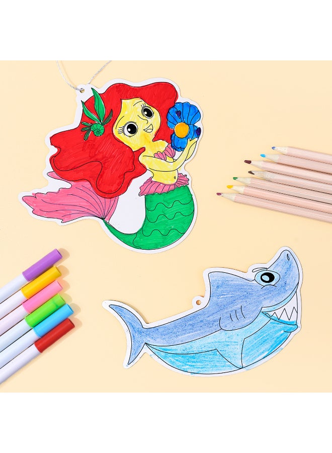 TFiOXL Mosaic Foil Stickers Craft Kits for Kids -Mermaid and Ocean DIY Party Favors Craft Activity,Travel Toys,Easter Basket Stuffers,Birthday Gifts for Girls Boys - Image 2