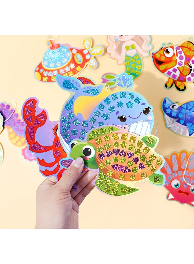 TFiOXL Mosaic Foil Stickers Craft Kits for Kids -Mermaid and Ocean DIY Party Favors Craft Activity,Travel Toys,Easter Basket Stuffers,Birthday Gifts for Girls Boys - Image 5