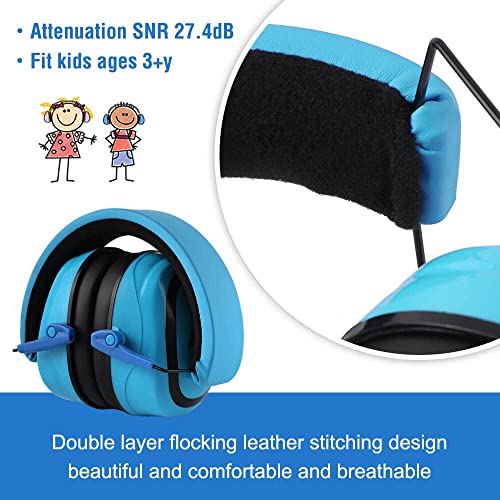 GREEN DEVIL Kids/Toddler Ear Protection Safety Ear Muffs Design For Age 3-16 Noise Cancelling Headphones SNR 27.4dB Hearing Protection Earmuffs Sensory Headphones for Autism Kids (Blue) - Image 5