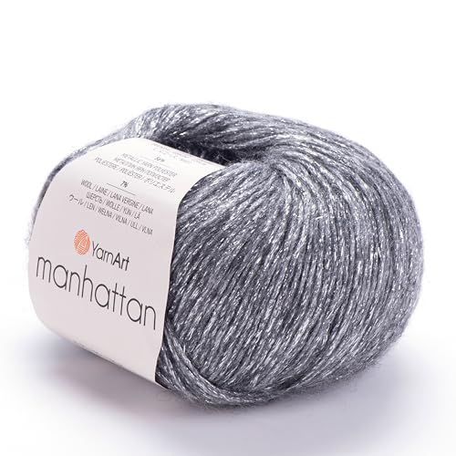 YARNART Manhattan Glittery Knitting Yarn with Sparkle and Metallic Shine Wool and Acrylic Fantasy Yarn 176 Oz 21872 Yds 903